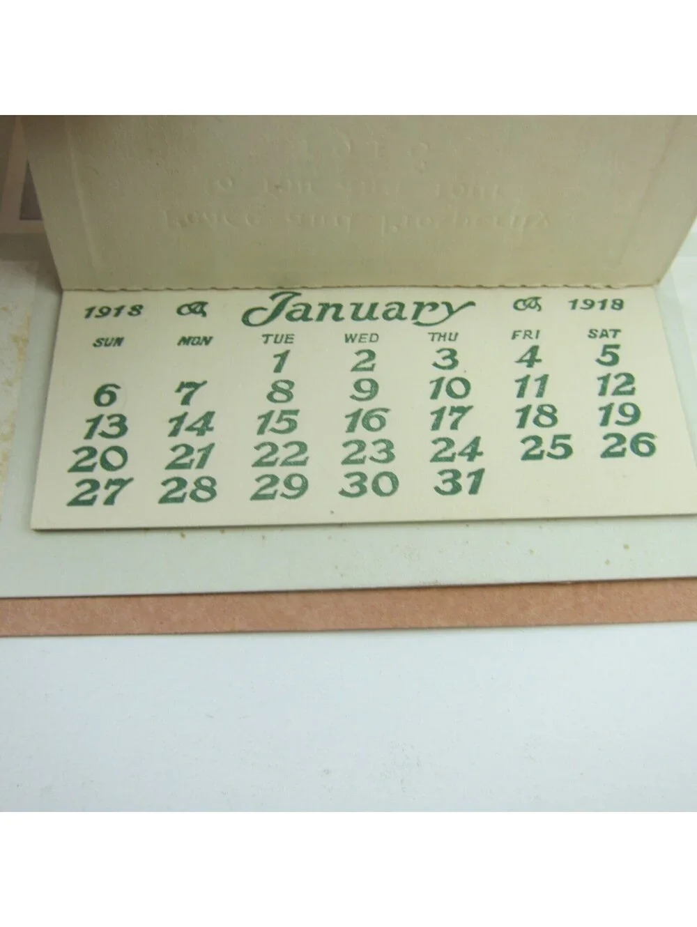 1918 Advertising Calendar Victorian Woman FW Ulmer Groceries Ft. Recovery Ohio